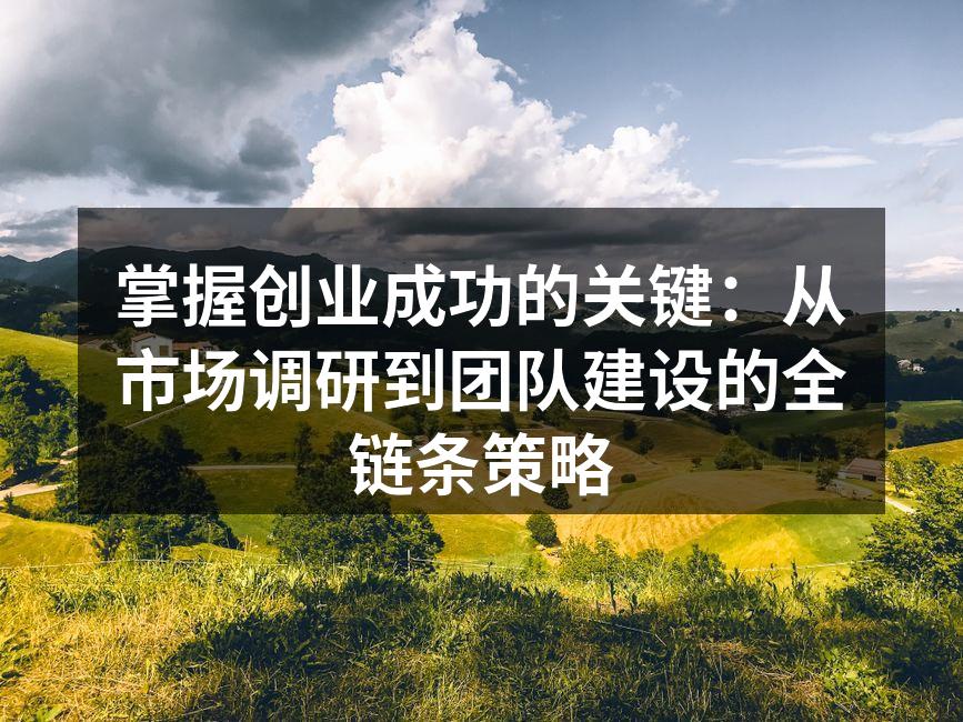 掌握创业成功的关键：从市场调研到团队建设的全链条策略
